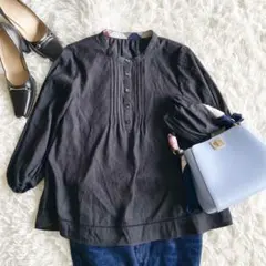 美品✨現行✨ブルーレーベルクリストブリッジ ピンタックブラウス 七分袖 チェック