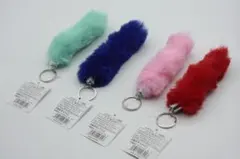 新品未使用　ふわもこしっぽ　フェイクファーキーホルダー(4色セット)　 タグ付き