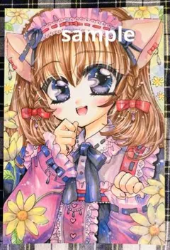 手描き★オリジナルイラスト★猫耳メイドキャラクター 女の子