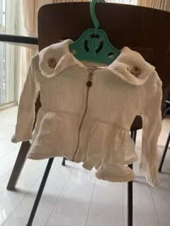 mamaraku バースデイホワイト 花柄刺繍 アウター90cm