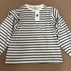 新品 グローバルワーク キッズ コットン袖フリル長袖ボーダーTシャツ150