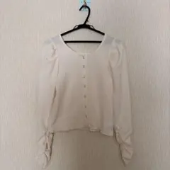 archives 2way トップス アイボリー ボタン付き長袖ブラウス