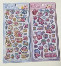 新品未使用　正規品　星のカービィ プチドロップシール　ピンク ブルー ２枚セット