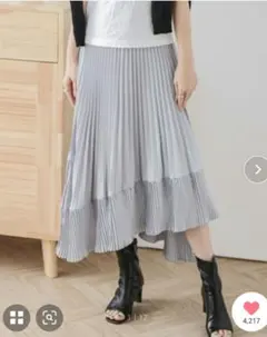 Sugar Bisket アシンメトリー 春 プリーツ スカート