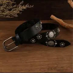 スタッズベルト アメカジ ターコイズ ウエスタンベルト 新品