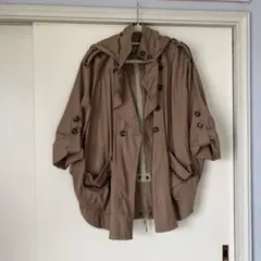 トレンチ　ポンチョ　ミリタリージャケット