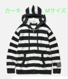 【新品】ジェラートピケオム パーカー カーキボーダー Mサイズ