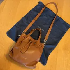 【美品】COLE HAAN 2way バケットバッグ 牛革 ショルダー付き