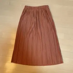 UNIQLO プリーツロングスカート S オレンジ
