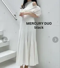 【お値下げ】MERCURYDUO 半袖 ドッキングニットワンピース　black