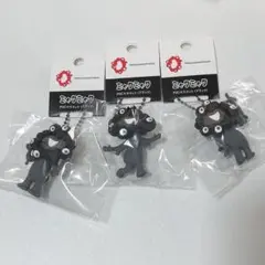 ミャクミャク　pvcマスコット　キーホルダー　黒　黒ミャクミャク　3点セット