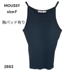 MOUSSY　マウジー　タンクトップ　シャツ　トップス　ノースリーブ　黒　Ｆのサムネイル