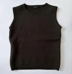 COMME CA ISM コムサイズム　 ノースリーブニット　ウール　カーキ　S