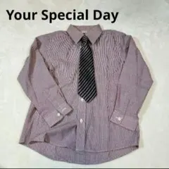 キッズ フォーマルシャツ ネクタイ付き 120 男の子 入学式 発表会 七五三