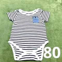 ロンパース　コアラ　夏　サマー　ボーダー　ネイビー　80 動物　半袖　男の子