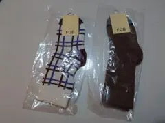 FUB キッズ靴下 チェック柄 2足セット