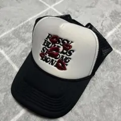 ラロパ風　メッシュキャップ　黒　赤　y2k