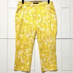 WEEKEND MaxMara ボタニカル柄 クロップドパンツ イエロー 40のサムネイル