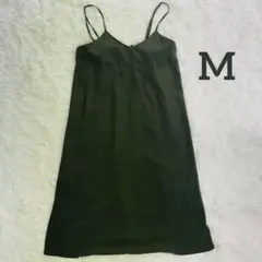 キャミワンピース　緑　M ポリエステル