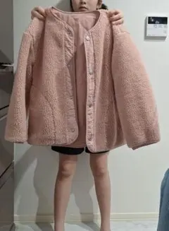 ピンク フリース　リバーシブル　ジャケット