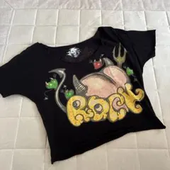 GLAD NEWS グラッドニュース ROCK プリント 半袖Tシャツ ブラックのサムネイル