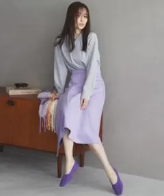 【送料込み】 VIS ビス 長袖 ブラウス ブルー