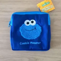 セサミストリート もこもこポーチ3　クッキーモンスター　ガチャ
