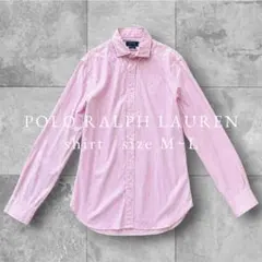 【POLO RALPH LAUREN】長袖シャツピンクストライプ刺繍ロゴML