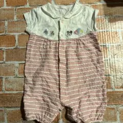 西松屋 ディズニーベビー ミニーちゃん刺繍ロンパース 50-60