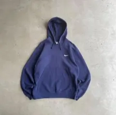 90s NIKE スウォッシュロゴ 刺繍 フーディ パーカー L