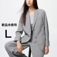新品未使用★UNIQLO 感動ジャケットリラックスフィット グレー Ｌ