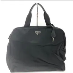 【美品】PRADA ブラック ナイロン ショルダーバッグ　 南京錠　三角ロゴ
