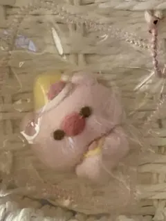 粉付き　帽子豚ちゃん　スクイーズ