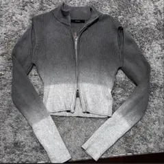 EMODA グラデーション ニット ジップアップ トップス