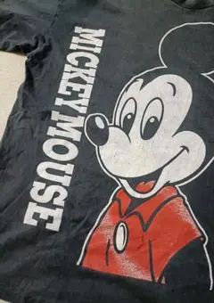 ミッキーマウス Tシャツ デカプリント シングルステッチ 両面 90s