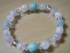 現品・訳あり☆安定・夢に☆ラリマー・アクアマリンブレス