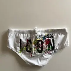 DSQUARED2 ホワイト/ブラック ロゴプリント 水着 ビキニ DSQUARED2 ホワイト/ブラック ロゴプリント 水着 ビキニ - メルカリ