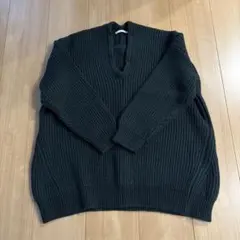 BAYFLOW ダークグリーン Vネックニット 普段Mサイズの方でも