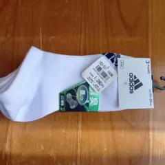 adidas キッズ靴下 3足セット 23-25cm ホワイト
