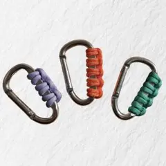 【即発送】パラコード キーホルダー リング カラビナ軽量　アウトドア　1点もの