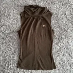 BURBERRY カットソー ノースリーブ 黒 リボン ホースマーク ピンク