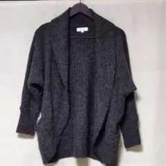 グレー ニット オープンフロントカーディガン　Lサイズ