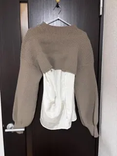 mystic レイヤードデザイン長袖トップス