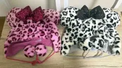 ミニーヒョウ柄 ファンキャップディズニー 2個セット(バラ売り可)