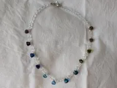 ハンドメイド　多色クリスタルビーズネックレス