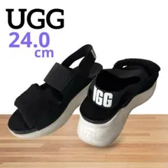 【美品】UGG LA BREEZE 厚底フラットヒール　スポーツサンダル アグ 美品】UGG LA BREEZE 厚底フラットヒール スポーツサンダル アグ