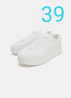 新品タグ付きZARA ギザギザソールプラットフォームスニーカー39(25.5)