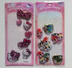 【正規品】スパンコールパーティシール　パワパフ　ハローキティ　おすそ分け2枚