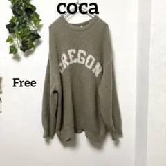【coca 】コカDREGON ロゴ ニットセーター ゆったりフリー