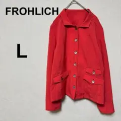 FROHLICH フローリッチジャケット【L】襟付き アウター ポケット付きのサムネイル